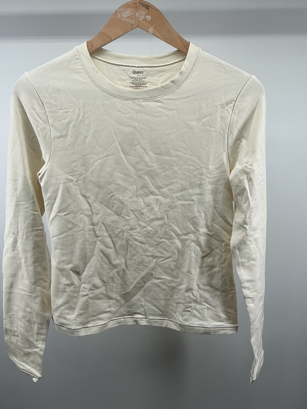Stretch Cotton Jersey Cropped Fitted Long Sleeve T-Shirt